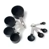 Mango de Acero Inoxidable Juego de 8 Cucharas Medidoras de Plástico con Escala, Múltiples Colores Disponibles, Juego de 4 Piezas de Cucharas Medidoras y Tazas Medidoras para Hornear