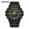 Reloj Sanda para Hombre es un Reloj Deportivo Impermeable Casual y de Moda con Esfera Tridimensional Pantalla Dual Multifunción Reloj Electrónico para Estudiante