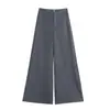 Traje de Mujer con Drapeado Pantalones de Pierna Ancha 2026 Otoño Cintura Alta Holgado Casual Moda Pierna Recta Largo hasta el Suelo para Cuerpo Tipo Pera