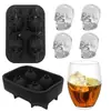 Molde de Silicona para Cubitos de Hielo con Calavera Molde de Bandeja de Hielo de Silicona de Cuatro Enlaces Cubito de Hielo de Calavera Molde para Hacer Hielo