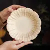 Bandeja de Chá Cerâmica Kiln Ru Bege Glacê de Banha Acessórios para Conjunto de Chá Doméstico Bandeja para Lanches de Chá Chinês Base para Xícara de Chá Xícara e Pires