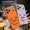 Adecuado para iPhone 18 Pro Max, Funda de Teléfono con Soporte de Panda Pequeño, Cubierta Protectora de Cuero Manzana 17 Dibujos Animados de Moda 16