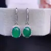 Ventas Directas de Fábrica Transmisión en Vivo Transfronteriza Pendientes de Ópalo Verde Colorido con Piedra Principal Blanca 7*9mm Plata S925 Incrustación de Precisión