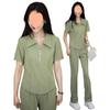 Traje Casual de Moda 2025 Verano Nuevo Cuello Polo Elegante Adelgazante Rejuvenecedor Temperamento Ropa Deportiva Conjunto de Dos Piezas