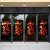 2027 Feliz Ano Novo Festival da Primavera Loja de Shopping Vitrine Adesivos Eletrostáticos para Vidro Decalques Decorativos de Janela Ano do Carneiro Adesivos de Boa Sorte