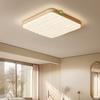 Luminária de Teto Estilo Madeira Natural, Proteção Ocular de Espectro Completo, Luz Principal Circular Inteligente Criativa para Quarto, Iluminação de Varanda, Moderna e Simples