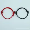 Pulsera Magnética Luminosa de Cuerda Milanesa para Parejas Tejida a Mano con Cuerda Roja Pulsera Magnética Negra y Roja Par Venta Caliente