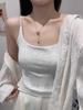 Nuevo Tirante Doble Delgado de Hombro Espalda de Belleza Sling Chaleco con Almohadilla para el Pecho de Tirantes Fijos Sin Copa Corrediza Ropa Exterior Top Interior Verano Delgado
