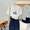 Camiseta de algodón puro fina de manga corta para mujer, modelo nuevo 2026, blanca, cuello redondo, de longitud media, moderna, casual, top versátil para verano