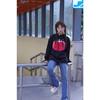 Suéter com Capuz Feminino Estampado Minimalista Explosivo Hoodie Hoodie Hoodie Grafite Pequeno Fresco Britânico Fofo Pesado