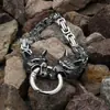 Pulsera Vintage Cabeza de Lobo Vikingo Acero Inoxidable Estilo Europeo y Americano Moda Pulsera para Hombre Punk Joyería Transfronteriza Venta al por Mayor Generación