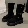2026 Nuevas Botas de Moda Retro Estilo Británico Suela Gruesa para Mujer Nuevas Botines Adelgazantes Otoño/Invierno Botas de Moda Muy Bonitas