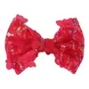 Pinza para el cabello de lentejuelas de colores 3D con lazo para niñas, Pinza para coleta que no daña el cabello, Accesorio para el cabello de rendimiento hecho a mano