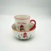Juego de Taza y Platillo para Café Estilo Retro Blanco y Negro Rayado Estilo Europeo con Borde Dorado para Hogar y Oficina Taza para Desayuno Leche Taza de Café