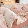 Conjunto de Cama de Veludo Leite Classe A Quatro Peças Conjunto de Três Peças com Capa de Edredom Quente Espessa de Veludo Esculpido de Inverno Aconchegante com Forro de Lã Coral