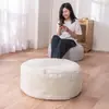 Asiento Cojín Futón de Algodón y Lino para Persona Perezosa Redondo Engrosado Suelo Tatami Taburete Pequeño Sala de Estar Estilo Japonés Esterilla