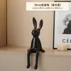 Ornamento Decorativo para Móvel de TV, Estatueta de Coelho Sentado Minimalista Italiano, Acessório de Decoração Suave para Nicho de Entrada da Sala de Estar, Coelho Sentado