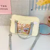 Bolsa de mano transparente de lunares de moda estilo coreano, perfecta para convenciones de anime, diseñada para estudiantes y chicas jóvenes, con un alto atractivo estético y gran capacidad, se puede llevar como bolso cruzado o de hombro