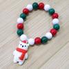 Pulsera nueva transfronteriza de Europa y Estados Unidos con tres cuentas de árbol de Navidad y muñeco de nieve antiguo, pulsera combinada para mujer al por mayor