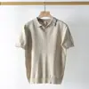 Estilo Maduro Ligero Verano Delgado Camisa Polo Casual Slim para Hombre Moda Retro Americana Camiseta Simple de Manga Corta para Hombre a la Moda