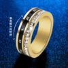 Moda personalizada elegante acero de titanio ins anillo de Diamantes de una sola fila moderno giratorio estilo Net red pareja hombres y mujeres anillo para el dedo índice