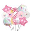 Pacote de balão de decoração de festa de aniversário digital de unicórnio rosa novo transfronteiriço