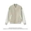 Chaqueta de béisbol con estampado de dragón y fénix, mangas de piel sintética y colores contrastantes, una chaqueta deportiva moderna y versátil para parejas, adecuada para primavera y otoño