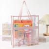 Bolsa de Livro Portátil Bolsa de Armazenamento Impermeável Pasta Transparente Bolsa para Aulas Particulares Armazenamento de Livros de Arquivo Atacado de Fábrica