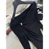 DestacadoYuran 26 Nueva Colección de Principios de Otoño: Conjunto de punto con top de manga larga asimétrico en modal y falda larga plisada