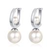 Pendiente de Perla con Forma de D para Mujer Estilo Francés Estilo Ins Perla Lujo Ligero Elegante Elegante Joyería para Oreja