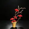Empratamento de Banquete Rural Estilo Chinês com Flores e Plantas Artificiais, Decoração de Bandeja Artística para Hotel, Embelezamento Criativo de Pratos Frios e Sashimi com Flores Pequenas