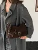 Bolsa Texturizada Retro de Alta Qualidade para Mulheres 2026 Nova Moda de Inverno Versátil Bolsa de Ombro Estilo Minimalista Bolsa Transversal para o Dia a Dia