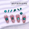 Usar accesorios DIY joyería para uñas taladro verde de fondo plano transfronterizo pedrería con formas especiales accesorios para uñas DIY taladro para uñas