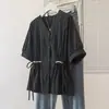 2026 nuevos tops de manga larga y corta más vendidos para mujer, camisas holgadas para mujer, tops franceses de cuello en V, camisetas básicas