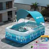 Piscina engrosada grande interior exterior inflado con un botón piscina para adulto niño familia piscina para chapotear venta al por mayor
