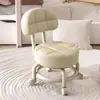 Taburete Pequeño Giratorio con Ruedas para Uso en Casa, Taburete Bajo para Niños, Silla Pequeña con Ruedas, Taburete Redondo Móvil para Sofá de Sala de Estar