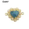 WT-PC006 design de alta qualidade em forma de coração gema ametista pedra Tianhe superfície brilhante pedra pequeno pingente acessórios DIY