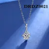 Colar de moissanita de imitação de 2 quilates feminino banhado a platina pt950 corrente clavicular oito corações oito flechas pingente de zircônia joia