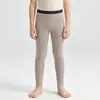 Conjunto de ropa interior térmica para niños, capa base sin costuras forrada de forro polar de grado A para niñas, ropa de otoño antibacteriana 7A para niños (arriba y abajo)