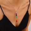 Collar colgante de piedra colorida para mujer de alto sentido primavera y verano DIY con cuentas cadena clavicular Europa y Estados Unidos joyería transfronteriza al por mayor