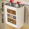 Cubo de basura para uso en la cocina del hogar, no necesita agacharse, montado en la pared, para baño y inodoro, contenedor de almacenamiento de pañuelos, no requiere perforación, cesta para pañuelos