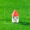 Nuevo producto transfronterizo: Casa miniatura de estilo europeo retro con chimenea de tejas rojas creativa, accesorios decorativos DIY, adornos para paisajes en miniatura