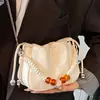 Bolso Pequeño de Moda Primavera/Verano para Mujer 2026 Nuevo Exquisito Versátil Bolso Cruzado con Cadena y Cierre de Cordón Bolso Nube