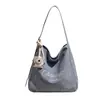 Bolsa de Lona Bordada Casual Feminina Grande Capacidade Ombro Único Bolsinha de Balde para o Dia a Dia Versátil Aluno Sala de Aula Transversal Tote Bag
