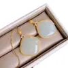 Colar Dourado Antigo Natural Elegante Sem Importar Marca Quadrada Marca Pingente Simples Atmosférico Moda Artístico Estilo Retrô Estilo Feminino