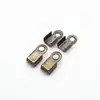 100/pacote fecho quadrado liso corda de couro fecho de metal corda de linha de cera fecho para colar