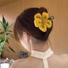 Accesorios para el cabello de tela Flor de felpa Pinza de pico de pato Elegante Moda retro Simple Pinza para el cabello Parte posterior de la cabeza Pinza para el cabello Cabello