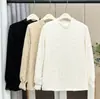 2025 Nuevo Otoño e Invierno Talla Grande Retro Terciopelo Cálido Encaje Manga Larga Camiseta Básica para Chicas Gordas 8621