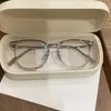 Rosto de Celebridade da Internet Xiaohongshu Estilo Pequeno Branco Marrom Frio Armação de Óculos de Lente Plana Anti-Luz Azul Estilo Igual ao Douyin Óculos para Miopia para Mulheres