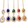 Cross-border Novo Simples Gota De Água Pingente Strass Grampo De Cabelo Europeu e Americano Moda Sobrancelha Gota Testa cadeia Cadeia De Cabelo